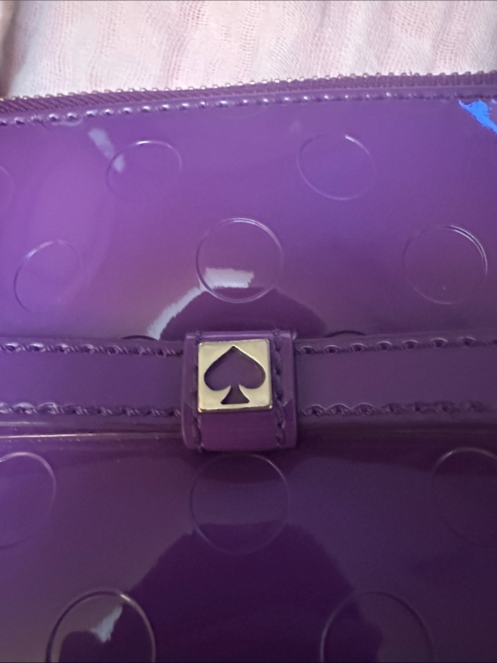 kate spade Purple Patent Tote with Bow Detail Like New - Picture 2 of 5